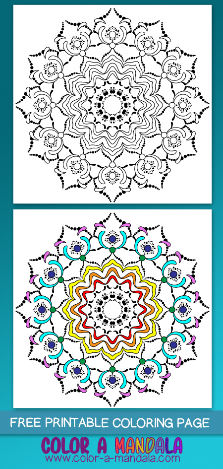 Flower Mandala coloring page by Color a Mandala