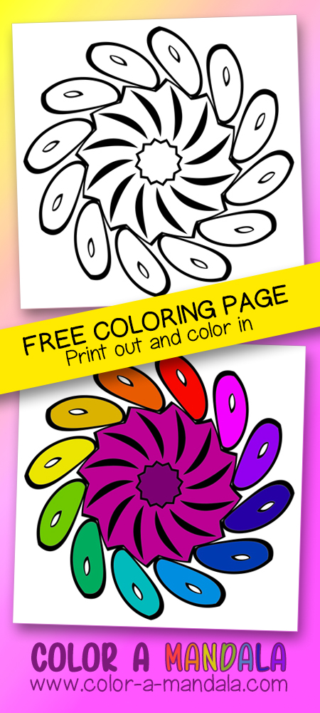 Swirly mandala coloring page