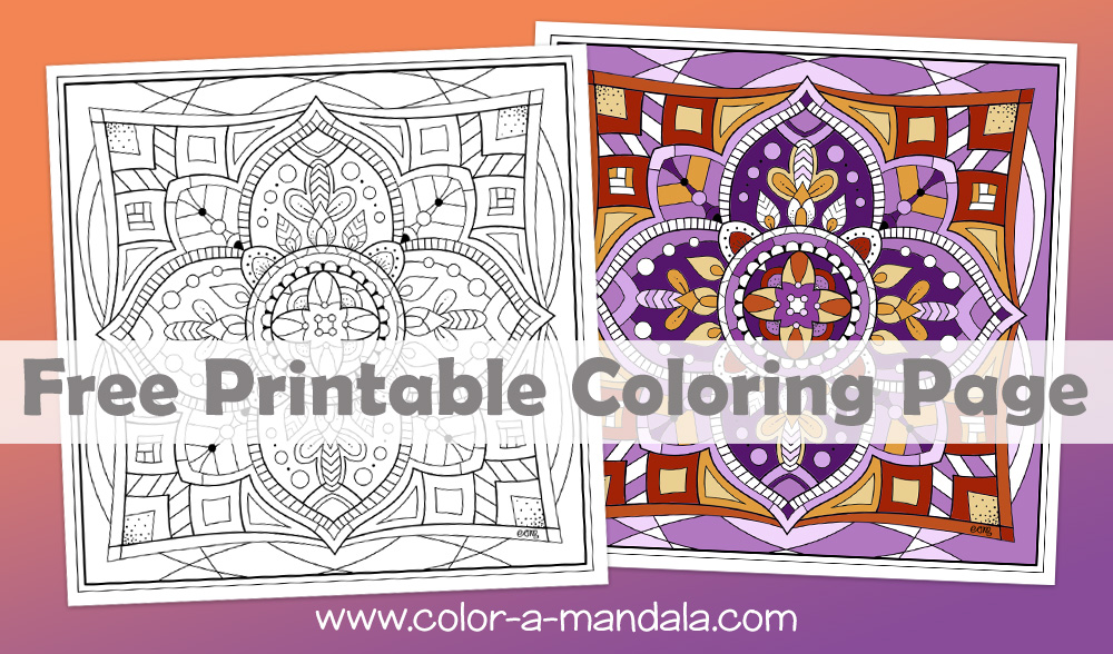 square mandala coloring pages