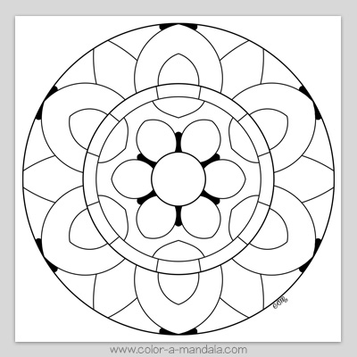 Easy Mandala Coloring Page (M143) - Free Printable Coloring Pages by ...