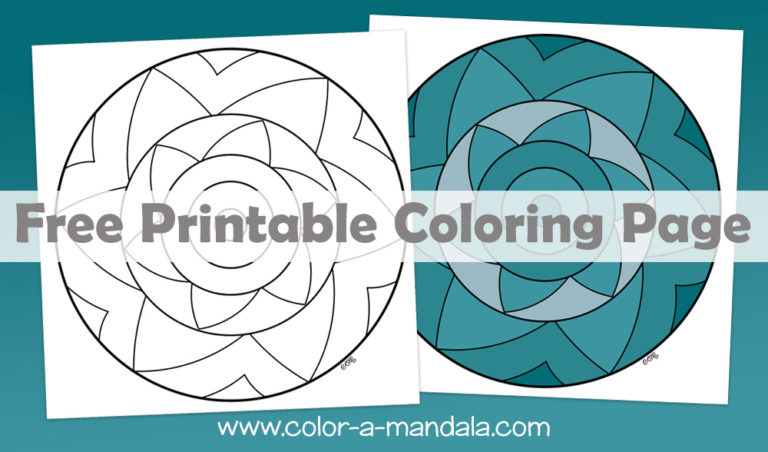 Easy Spiral Mandala Coloring Page (M144) - Free Printable Coloring