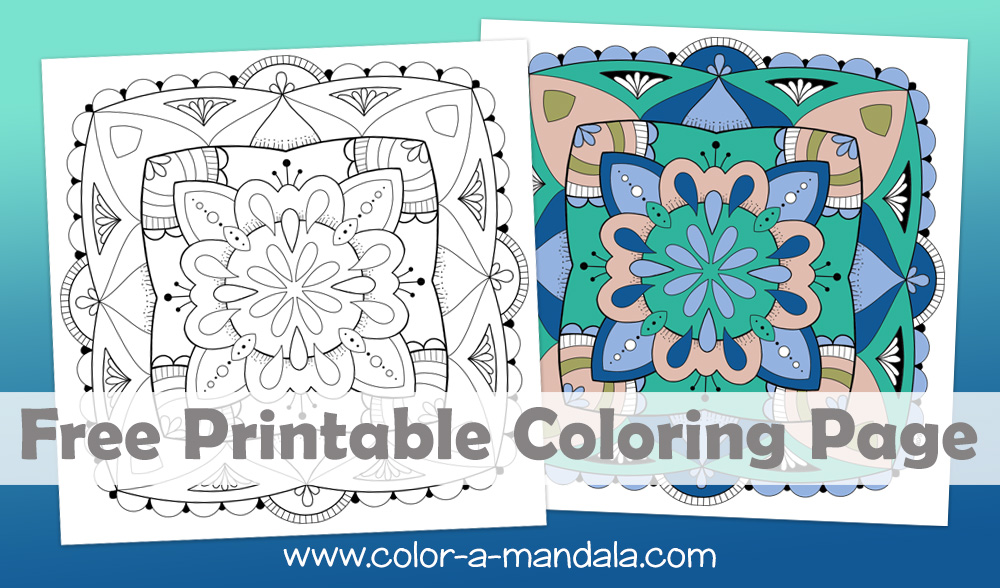 square mandala coloring pages