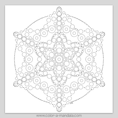 Dot mandala coloring page by Dee at Color A Mandala