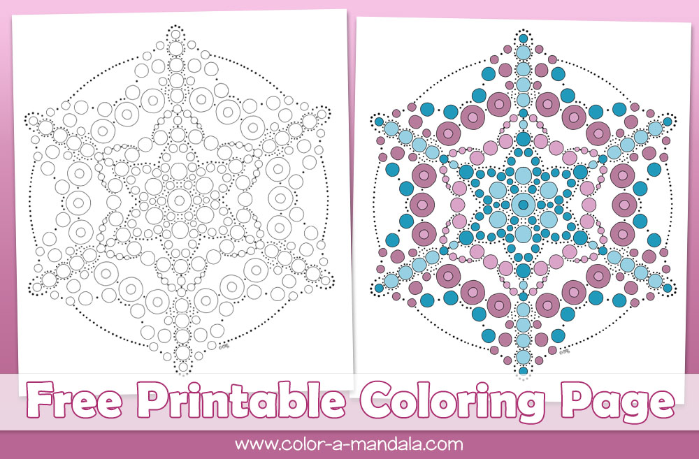 Free printable dot mandala coloring page.