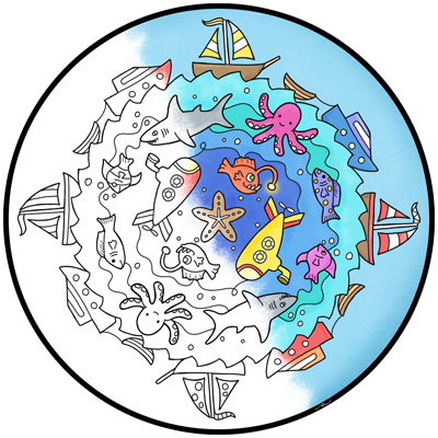 Ocean fun coloring page