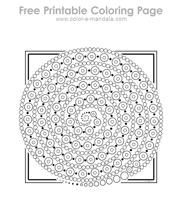 Sample image of the dot mandala coloring page.