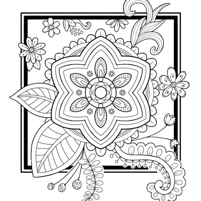 Floral Fantasy Mandala coloring page