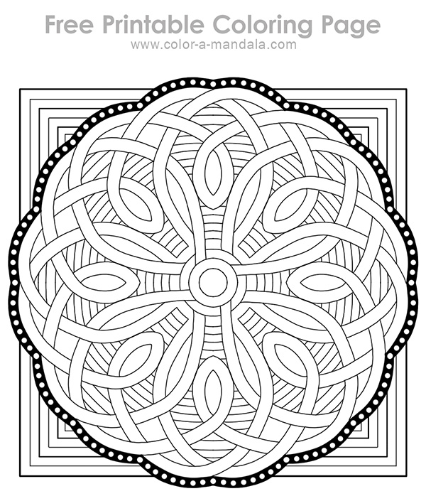 Sample image of Relaxing Loops Mandala coloring page