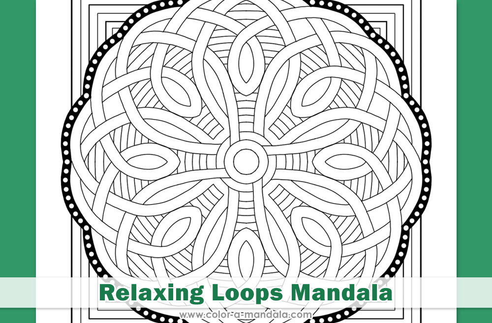 Image of Relaxing Loops Mandala coloring page