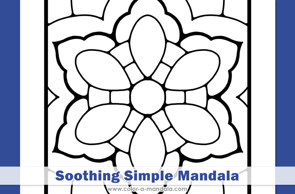 Image of a soothing simple mandala coloring page