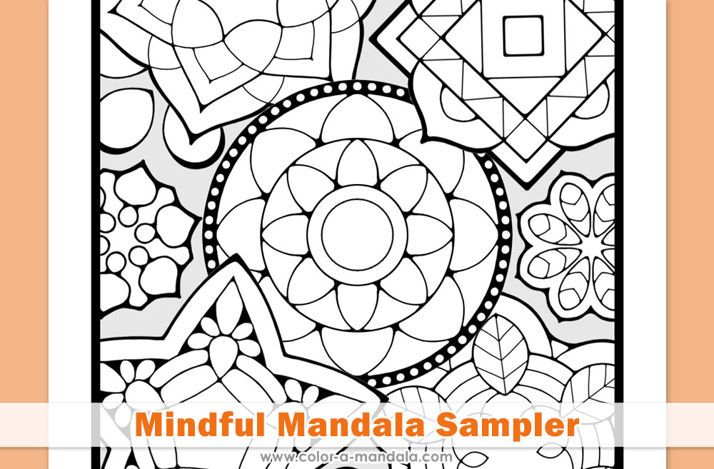 Image of a Mindful Mandala Sampler coloring page