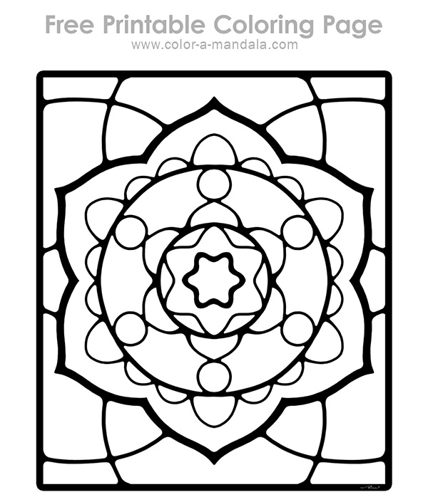 Sample uncolored image of Simple Satisfying Mandala coloring page