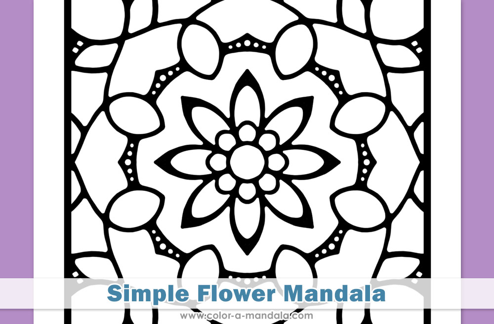 Image of a simple mandala with a flower design.