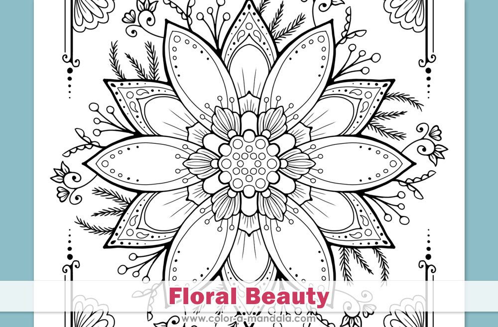 Image of a coloring page with a single flower bloom