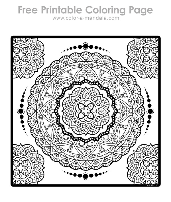 Sample image of the balance elegance mandala coloring page.