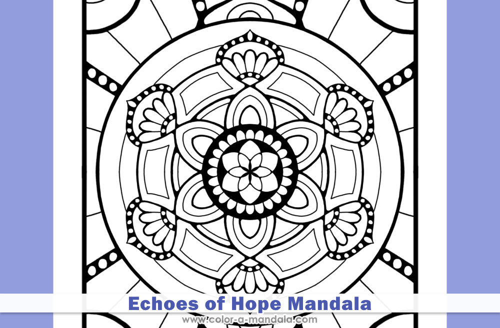 Image of the Echoes of Hope  mandala coloring page