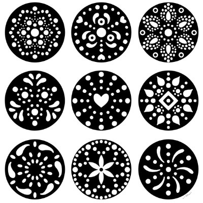 Mini Dot Mandalas Coloring Page